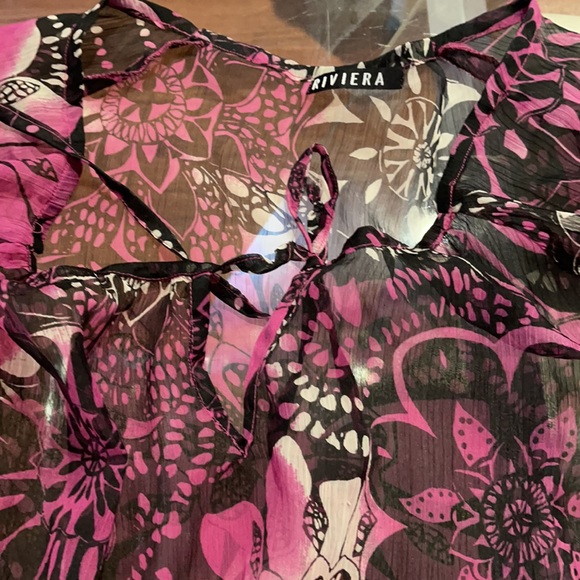 Riveria Flowered Coverup size 16 - Picture 2 of 3